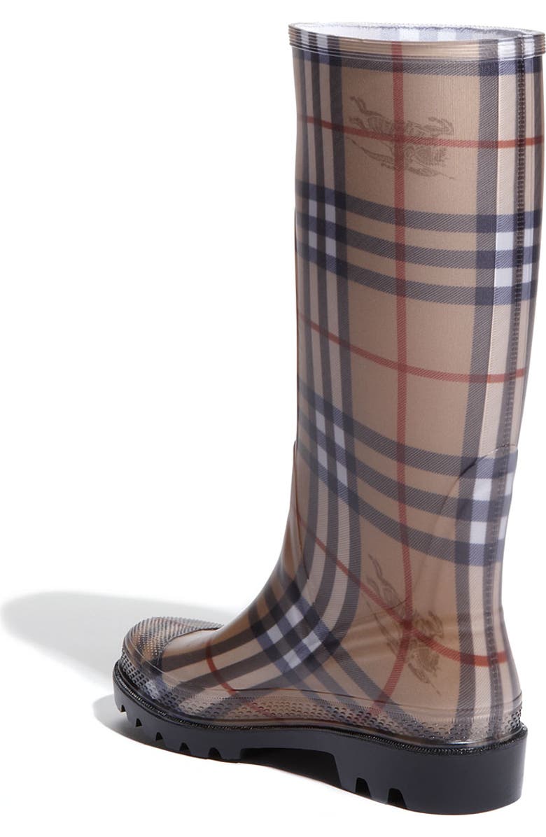 Burberry Check Print Rain Boot, Alternate, color,