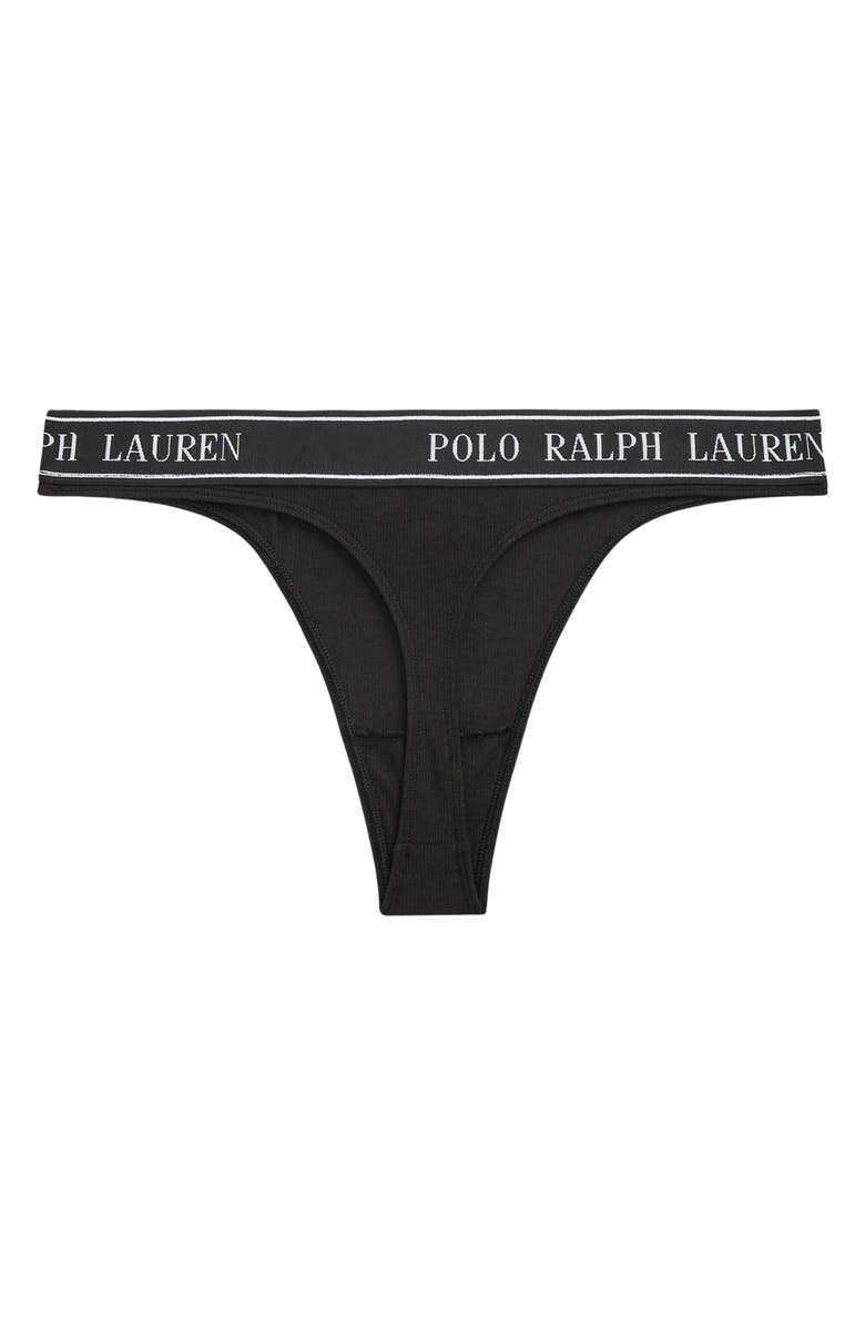 Polo Ralph Lauren Mid Rise Cotton Blend Thong, Alternate, color,