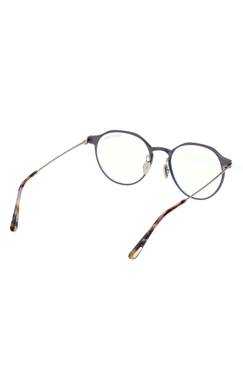 TOM FORD 52mm Round Blue Light Blocking Glasses, Alternate, color,