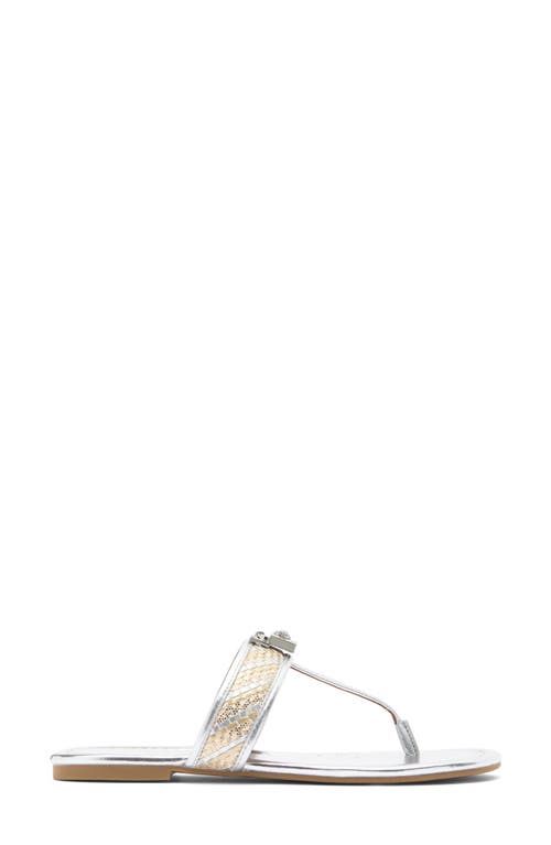 Kurt Geiger London T-bar Sandal In Natural/silver