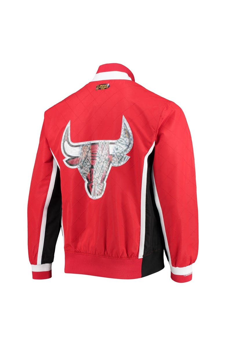 Mitchell & Ness Men's Chicago Bulls Red Mitchell & Ness Hardwood Classics 75th Anniversary Authentic Warmup Full-Snap Jacket, Alternate, color,