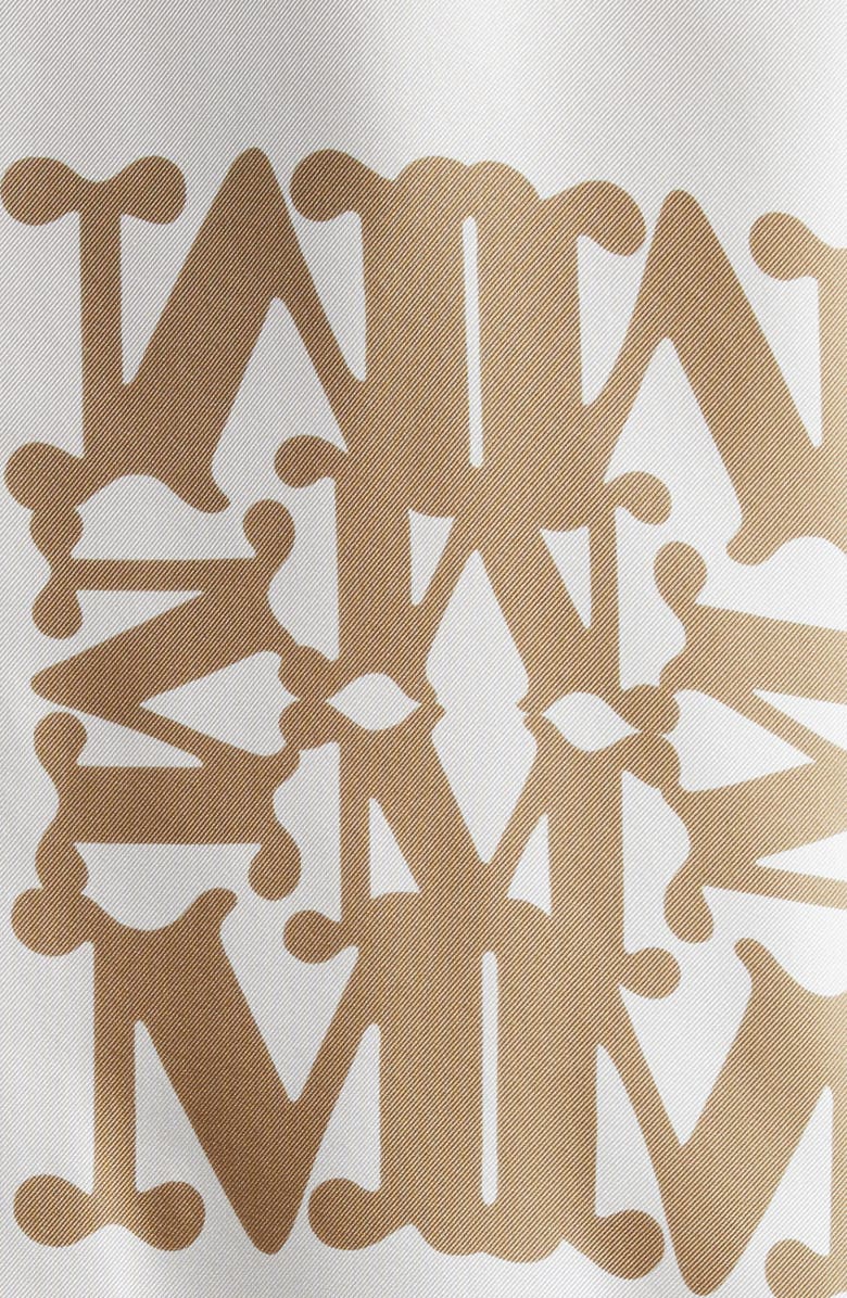 Max Mara Legno Monogram Print Silk Twill Shirt, Alternate, color, 