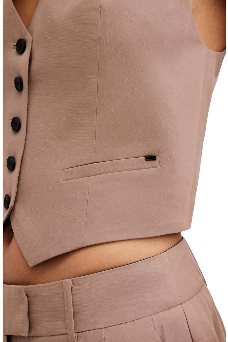 Deri Lyn Crop Vest, Alternate, color, DOE BROWN