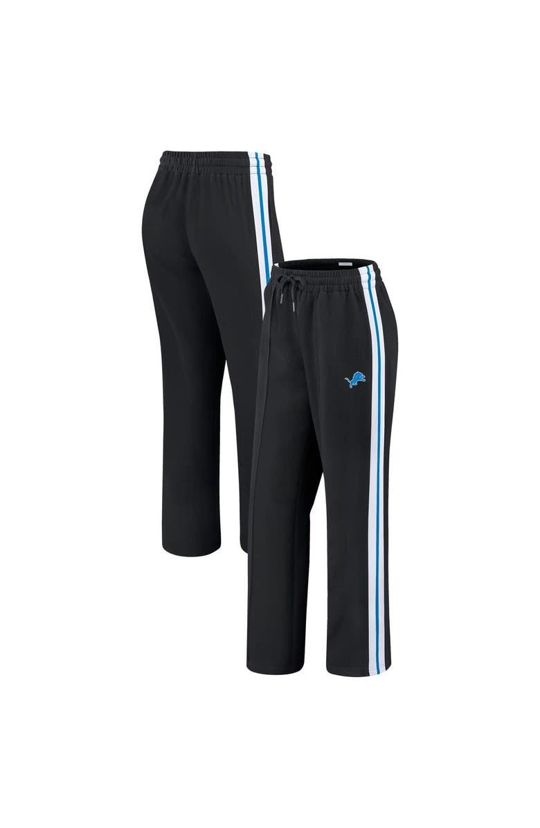 WEAR by Erin Andrews Women's WEAR by Erin Andrews Black Detroit Lions Color-Block Straight Leg Pants, Main, color, Black