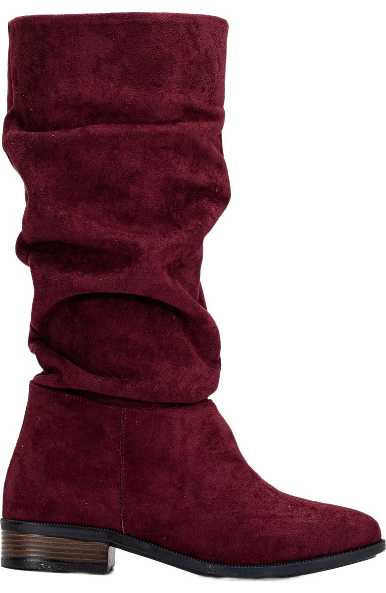 Forever & Always Shoes Maribel Knee High Slouch Boots, Main, color, Burgundy Suede