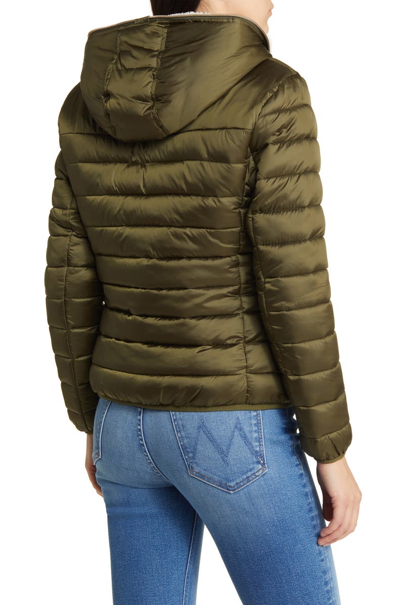 Save The Duck Elvira Water Resistant Hooded Puffer Jacket, Alternate, color, Sherwood Green