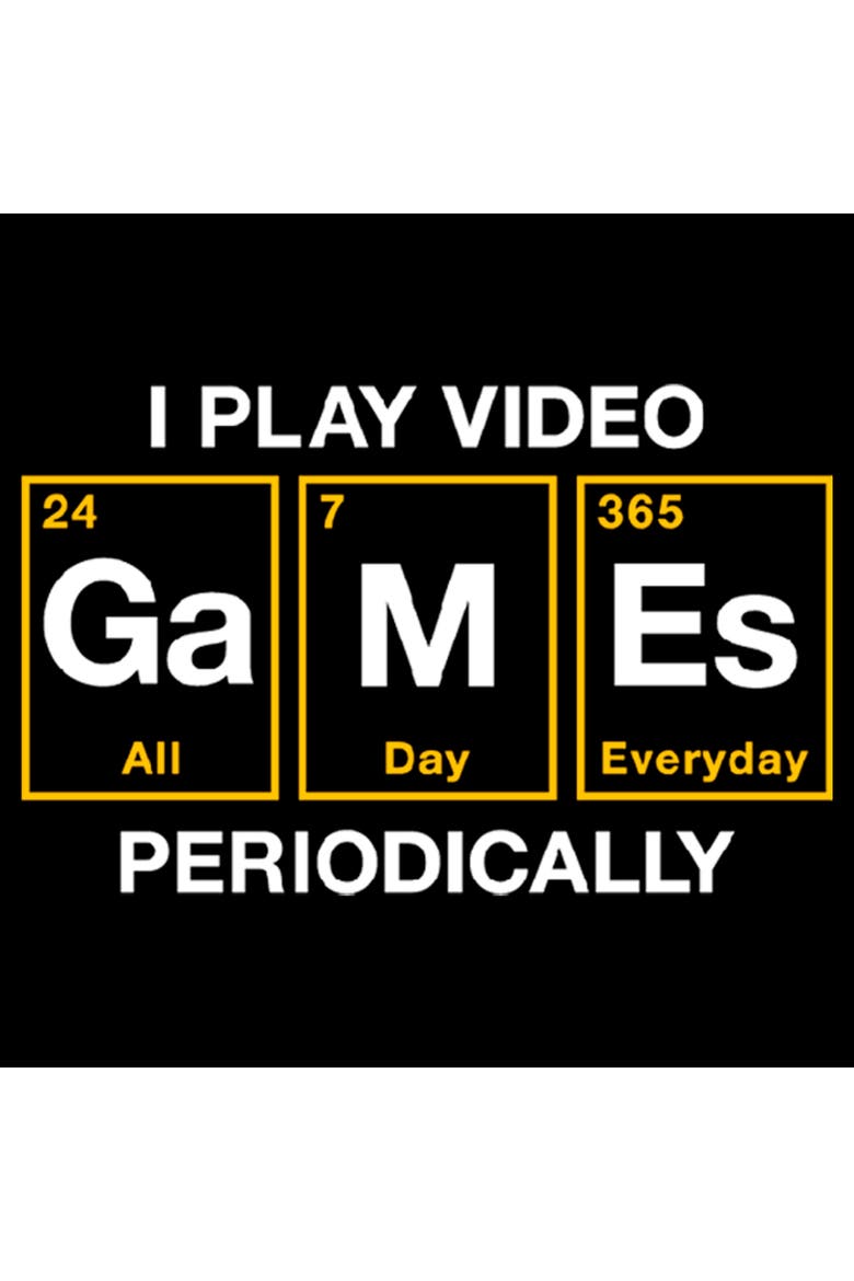 Men's Lost Gods I Play Video Games Periodically Graphic T-Shirt Big & Tall, Alternate, color, Black