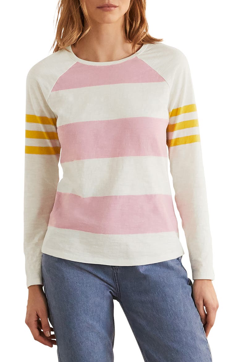 Stripe Cotton Shirt, Main, color, SOFT PEONY AND IVORY