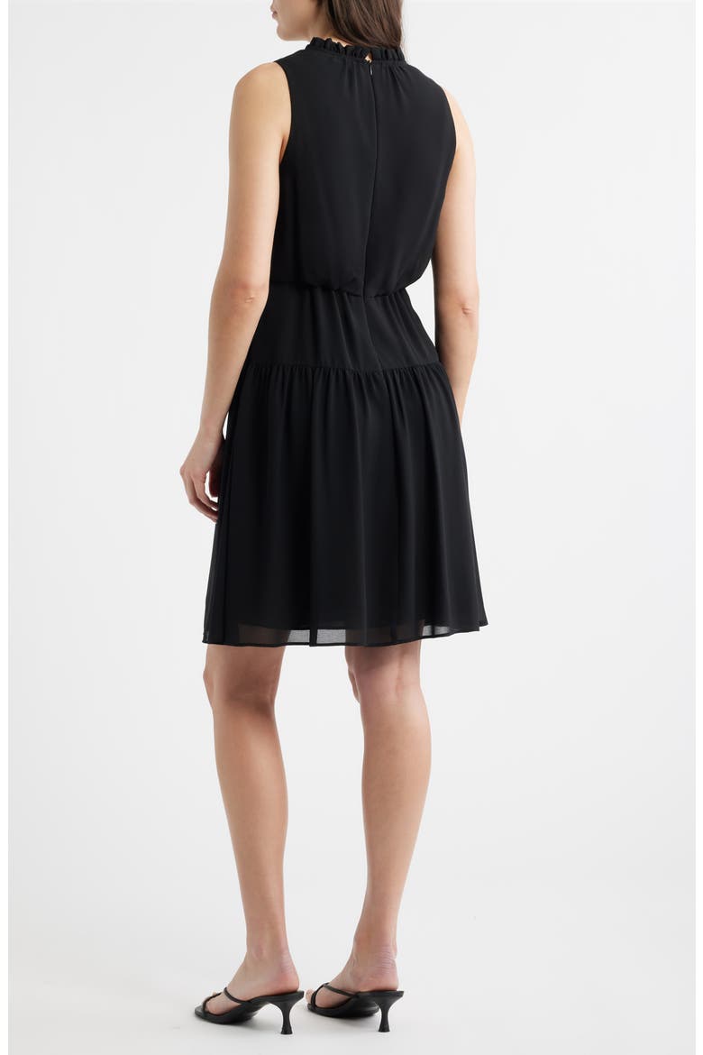 Soufflé Chiffon Sleeveless Dress, Alternate, color, BLACK