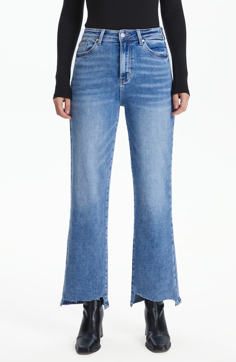 Bayeas Kristy High Waist Step Hem Ankle Straight Leg Jeans, Main, color, 