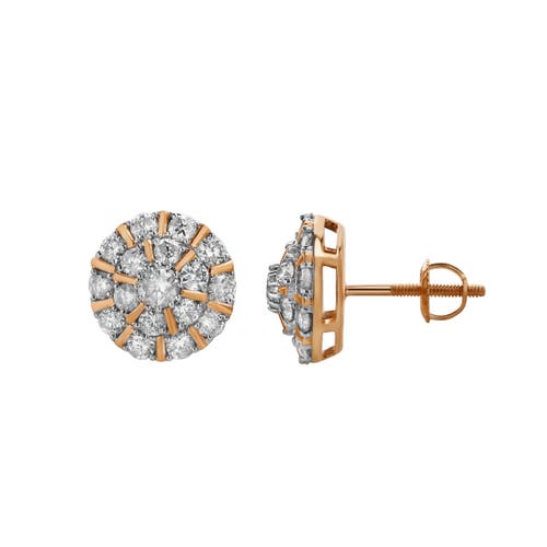 Luvmyjewelry Hadrianus 10k Gold Diamond Unisex Earrings In 10k Rose Gold