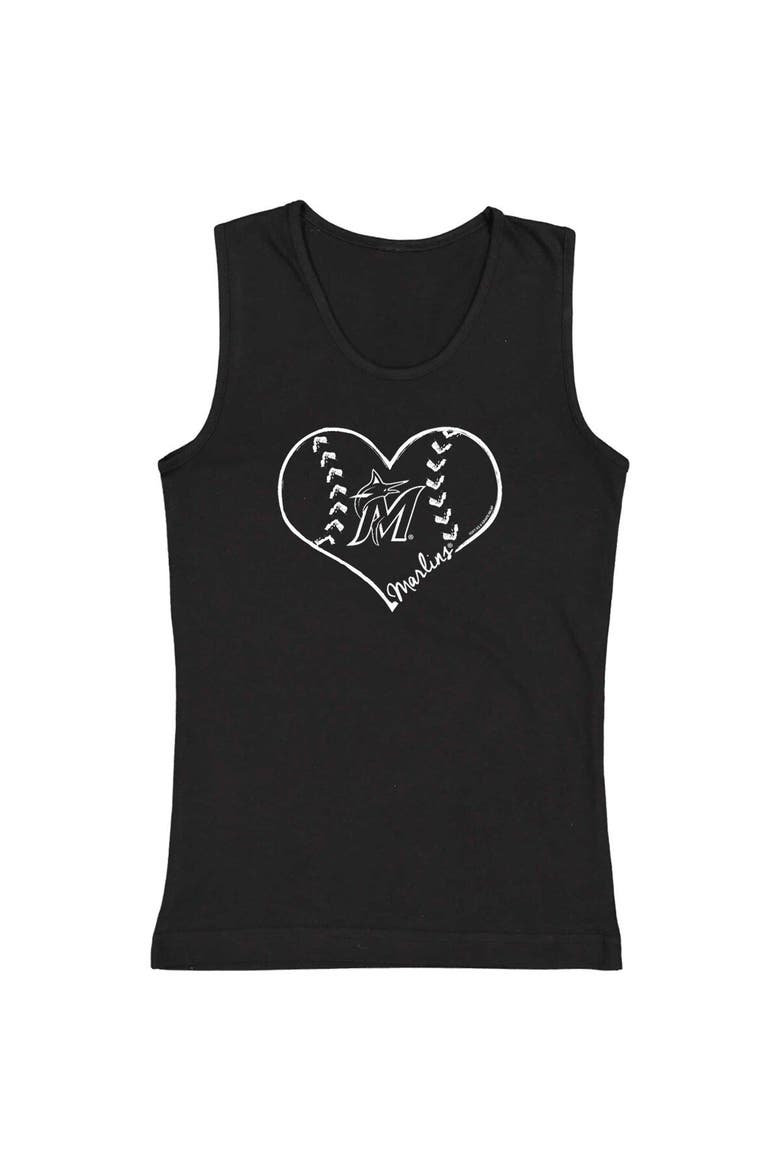 Youth Soft as a Grape Black Miami Marlins Cotton Tank Top, Main, color, Black