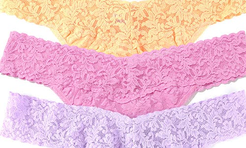 Hanky Panky Assorted 3-pack Lace Original Rise Thongs In Multi