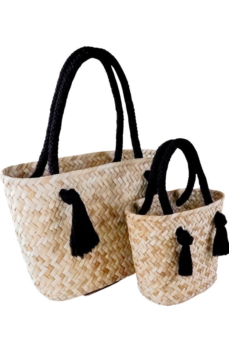 LIKHA Seagrass Large Tote Bag, Alternate, color, Black