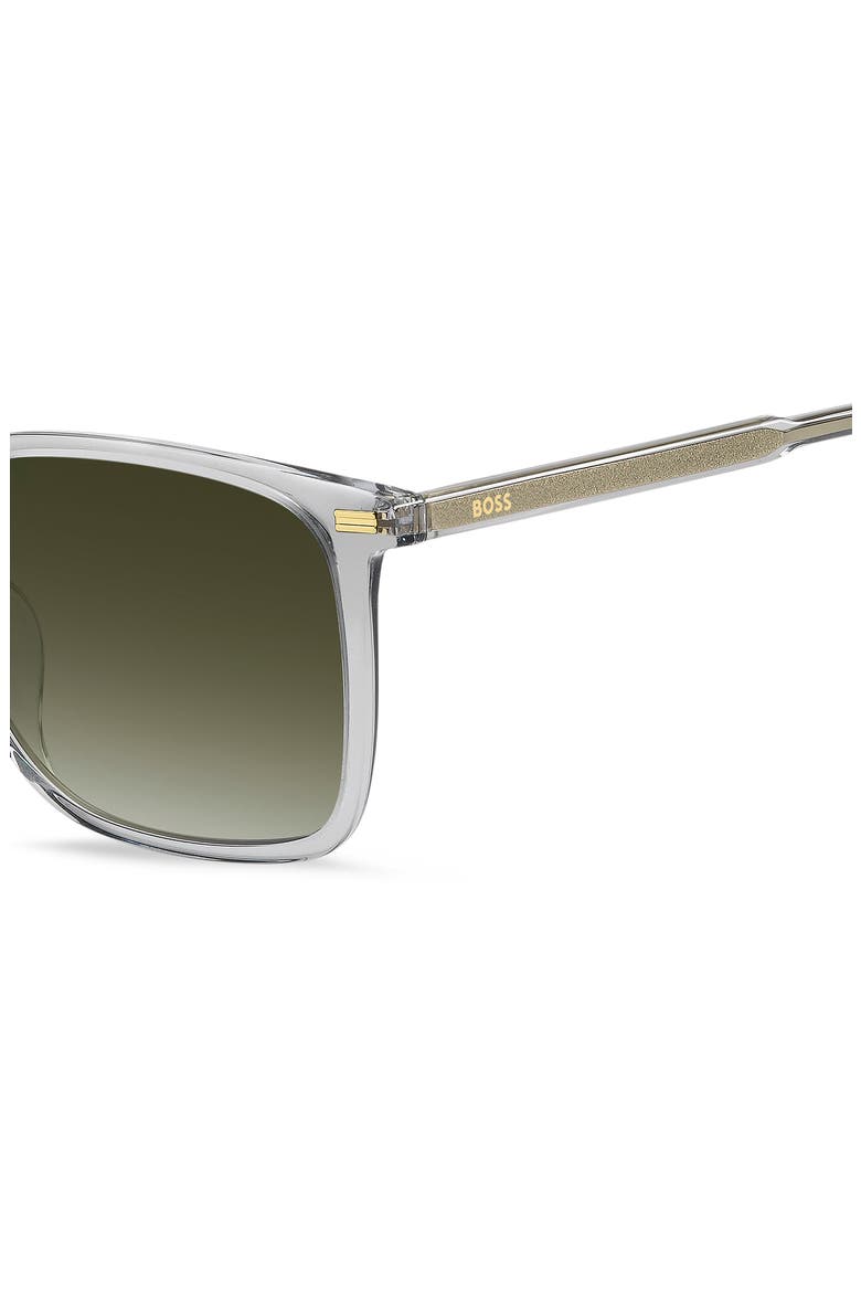 55mm Square Sunglasses, Alternate, color, GREY/ GREEN SHADED