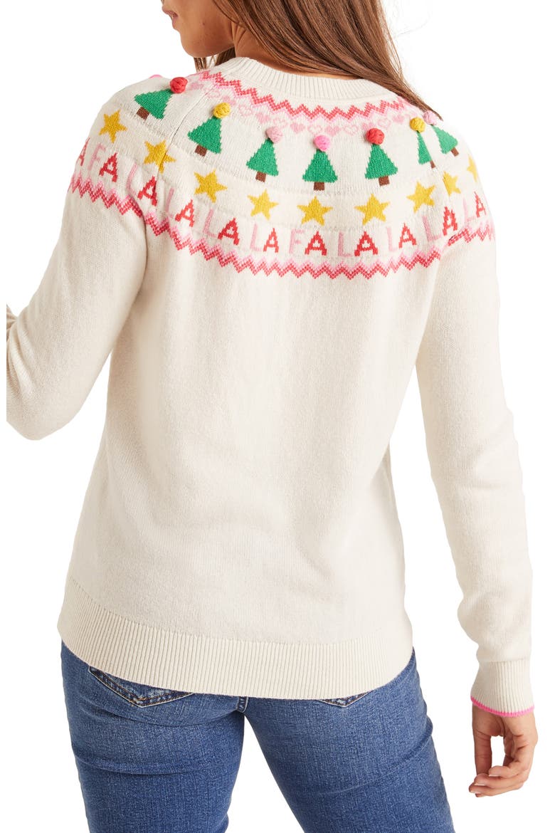 Festive Fair Isle Wool, Cotton & Alpaca Blend Sweater, Alternate, color, FALALA