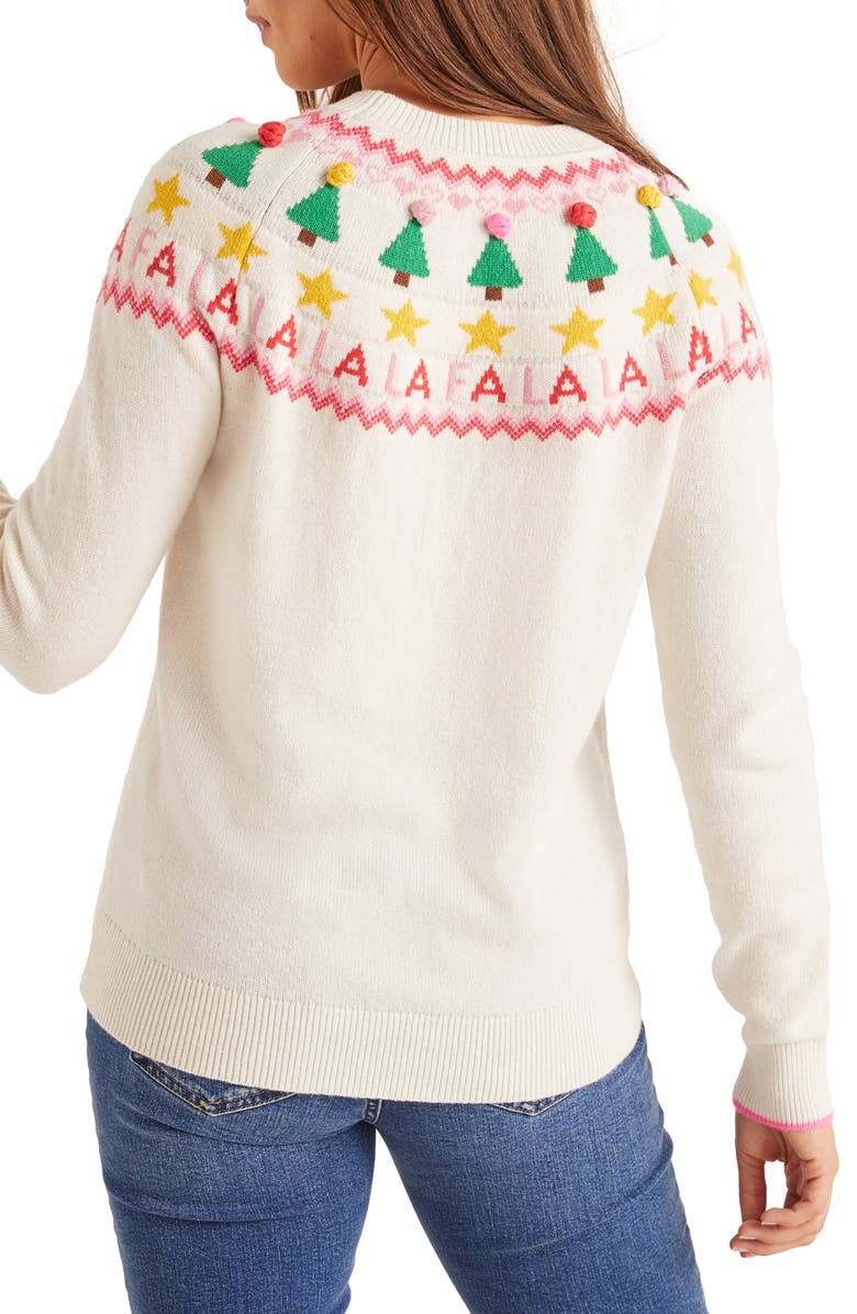 Boden Festive Fair Isle Wool, Cotton & Alpaca Blend Sweater, Alternate, color, 