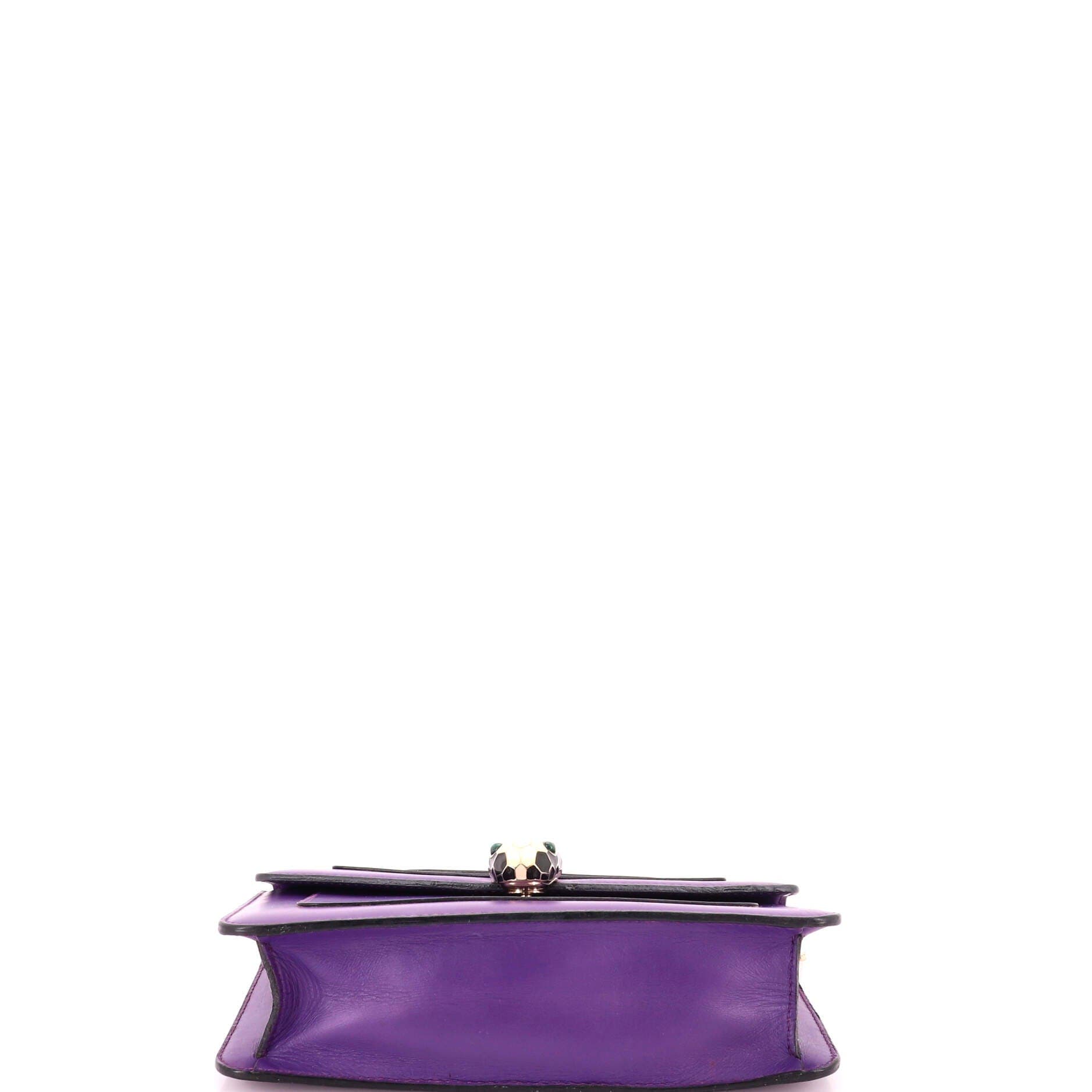Serpenti Crossbody Bag Leather Small, Alternate, color, Purple