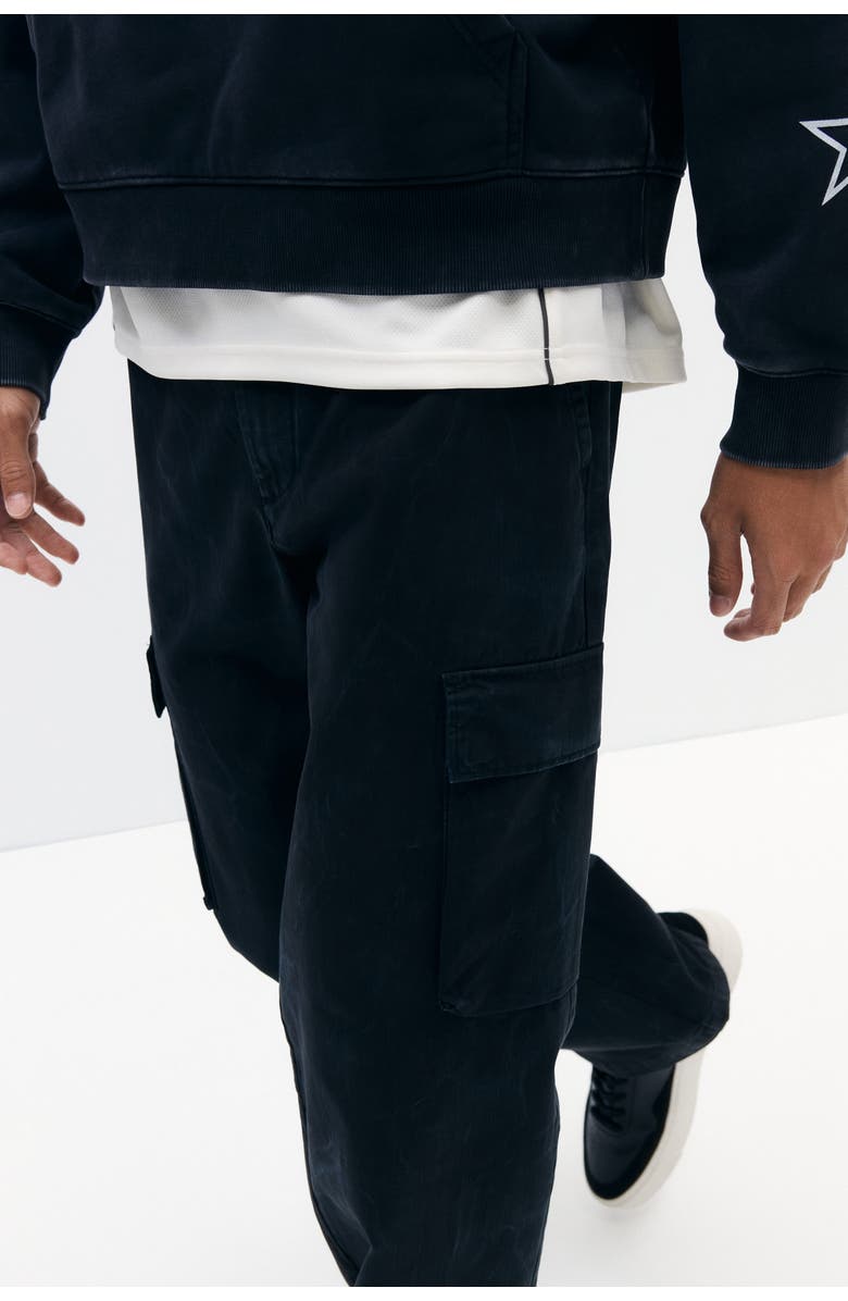 H&M Relaxed Fit Cargo Trousers, Alternate, color, Washed Black