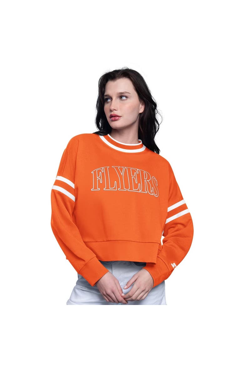 Women's Starter  Orange Philadelphia Flyers Power Play Cropped Pullover Sweatshirt, Main, color, Orange