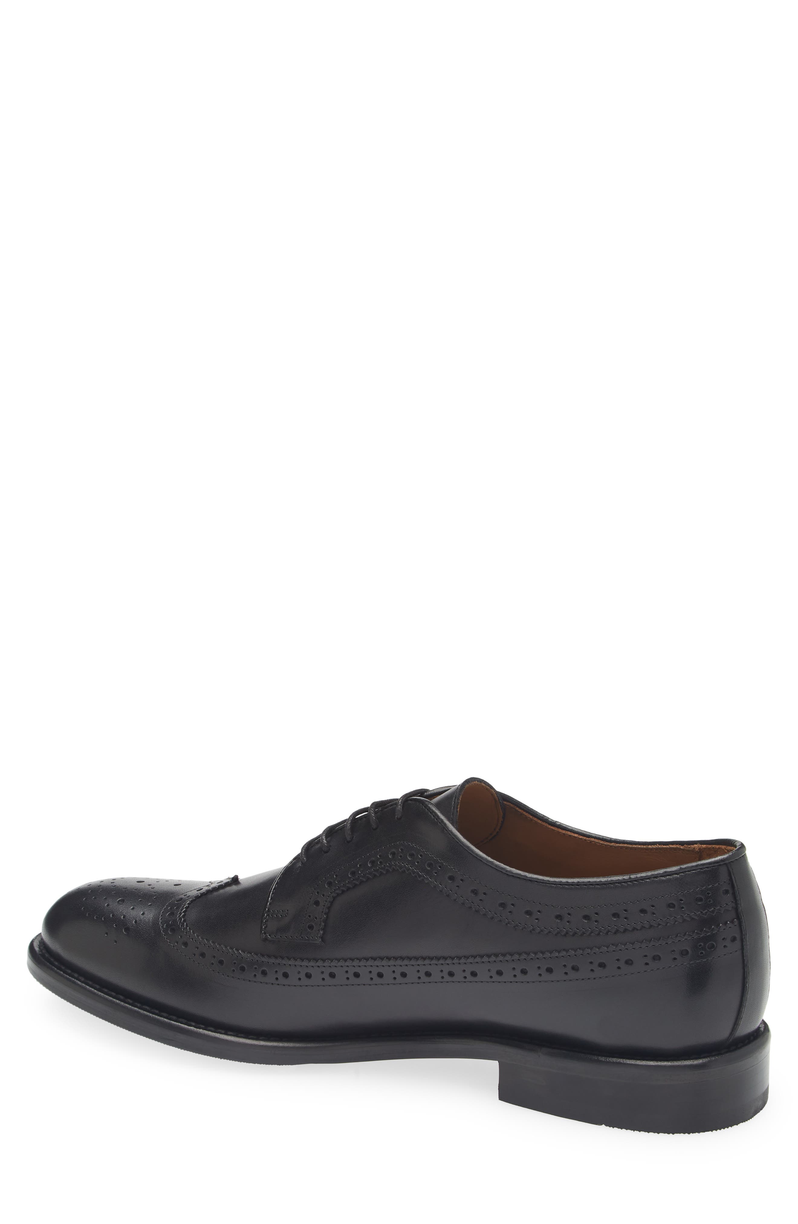 Nordstrom Italian Collection Barolo Wingtip Derby, Alternate, color, Black Leather