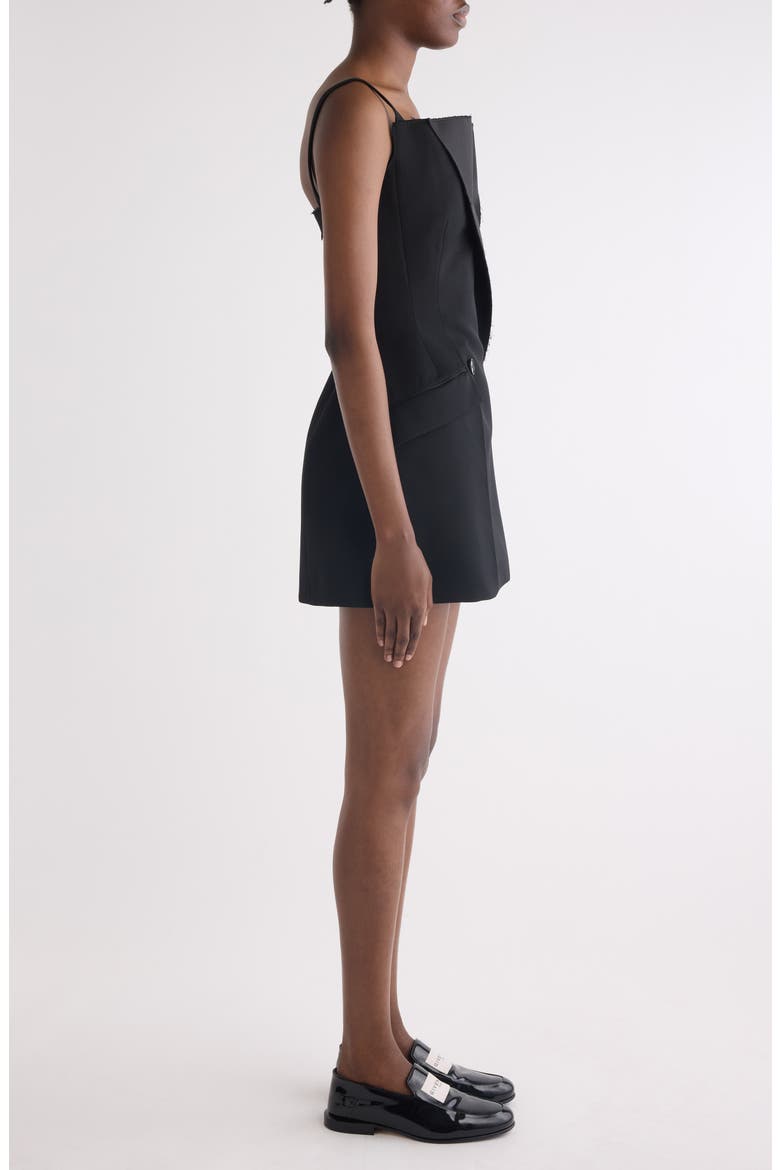 Sleeveless Wool Tailoring Minidress, Alternate, color, BLACK