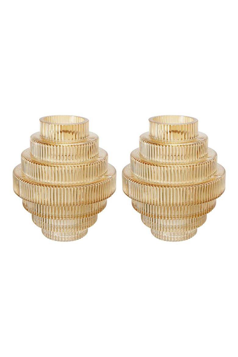Ribbed Geometric Vase, Main, color, AMBER LUSTER