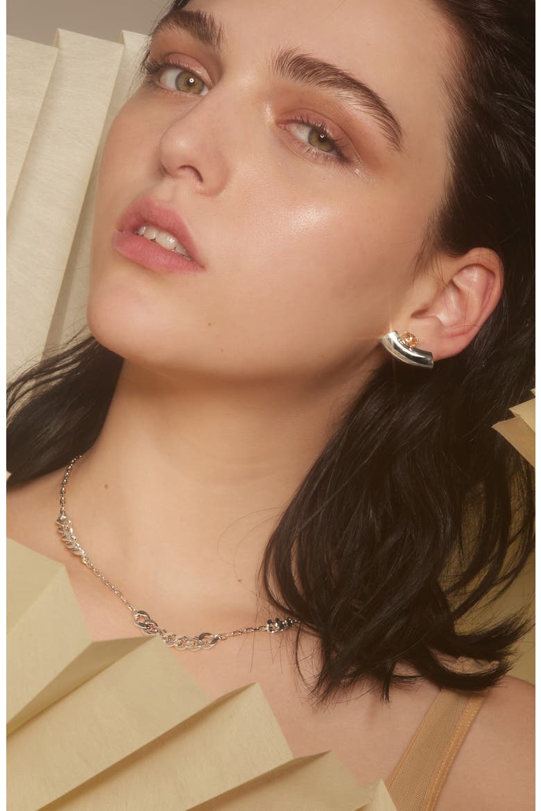 Trace Chain Necklace, Alternate, color, SILVER