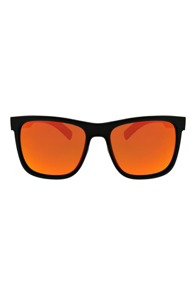 56mm Polarized Square Sunglasses, Main, color, BLACK/RED