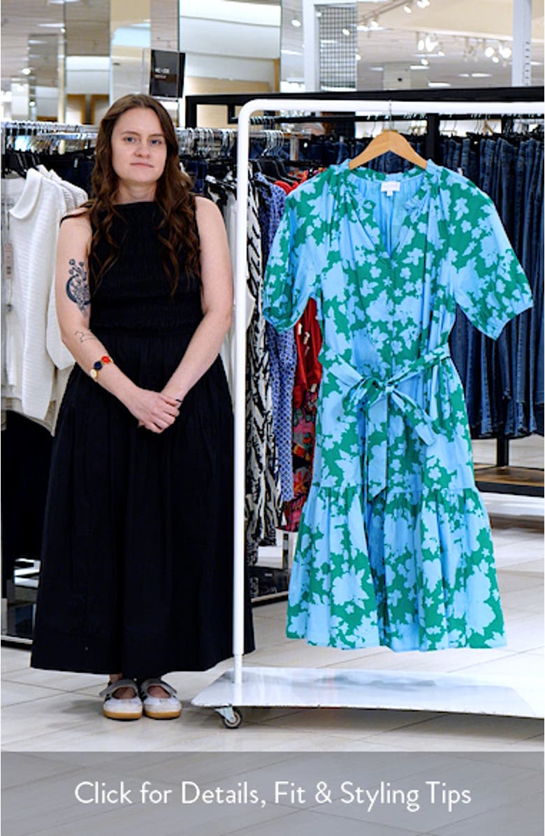 Riona Floral Wynette Tiered Midi Dress, sales video thumbnail