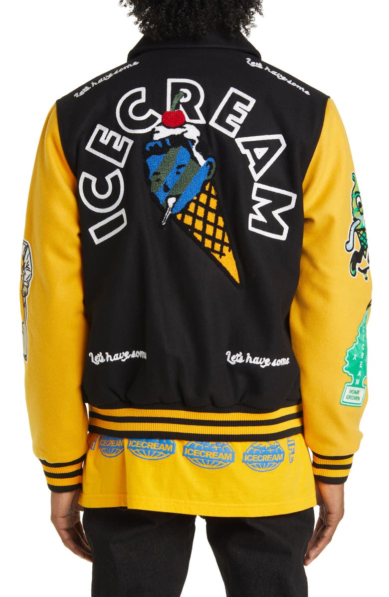ICECREAM Dollar Sign Varsity Jacket, Alternate, color, 