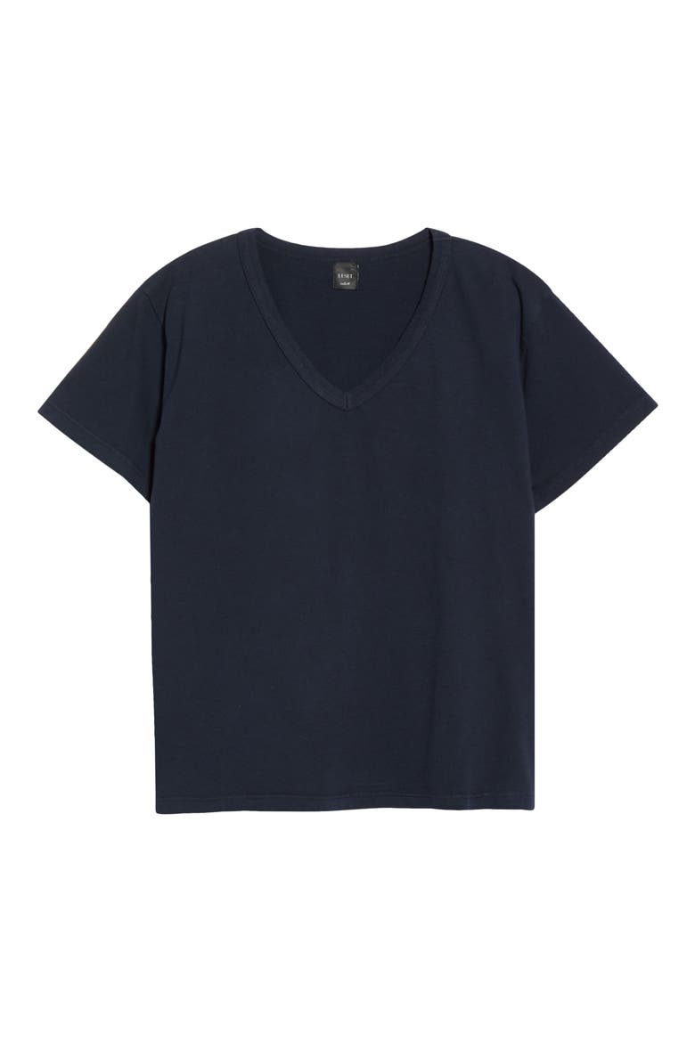 Margo V-Neck Cotton T-Shirt, Main, color, MIDNIGHT