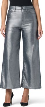 Joe's Metallic High Waist Wide Leg Ankle Jeans