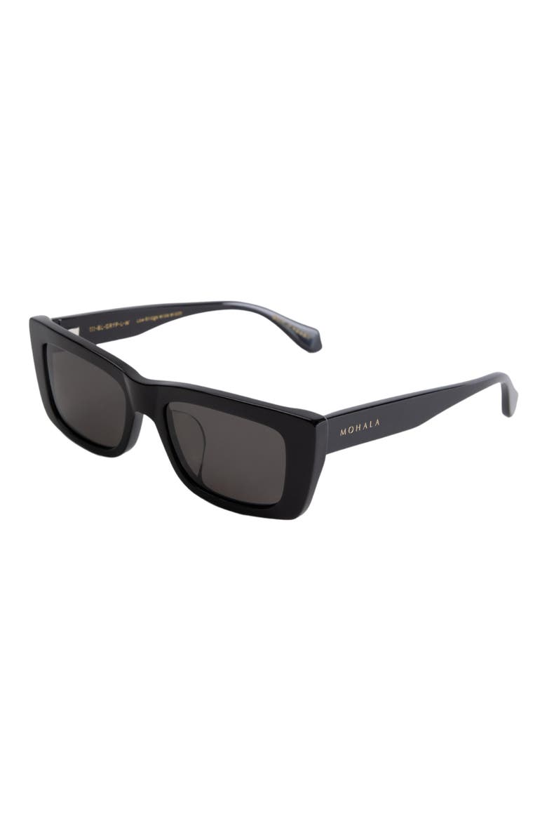 Kea 53mm Low Bridge Wide Width Polarized Square Sunglasses, Alternate, color, BLACK LAVA