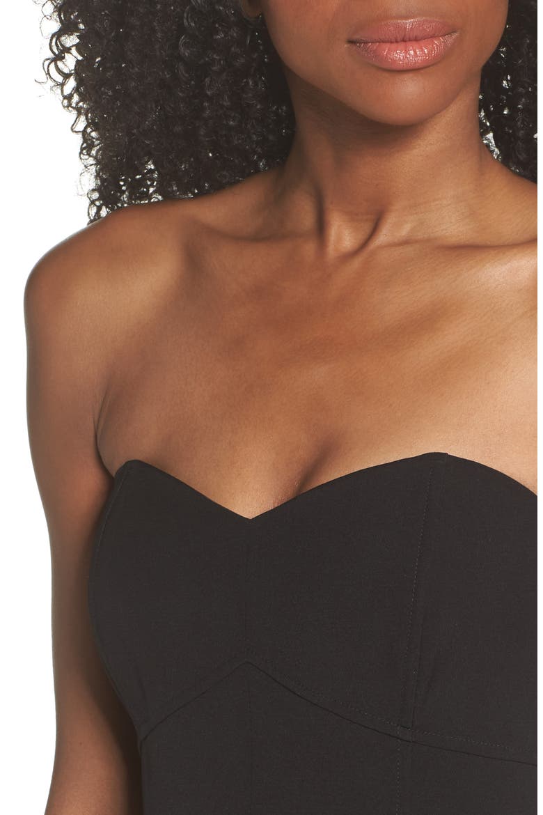 Strapless Slim Leg Jumpsuit, Alternate, color, BLACK