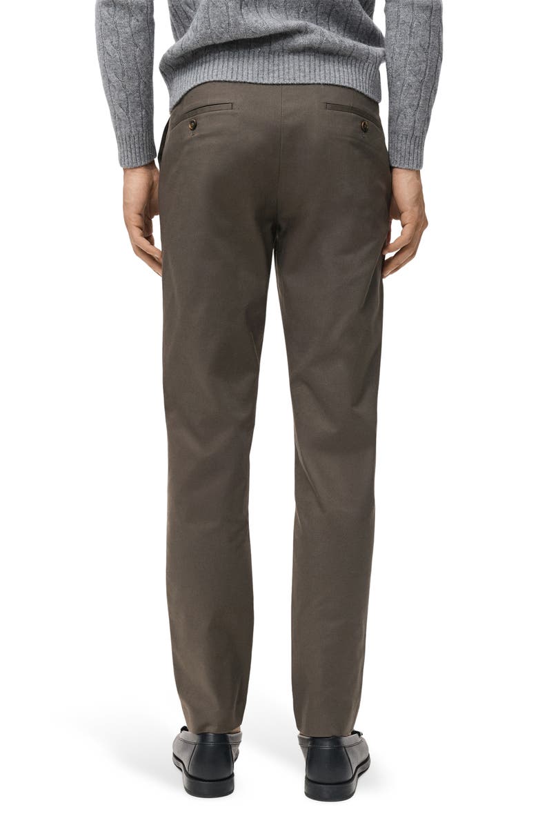 MANGO Dublino Slim Fit Flat Front Stretch Stretch Chinos, Alternate, color, Chocolate