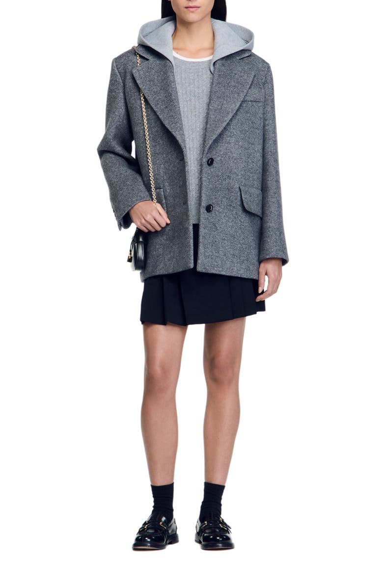 SANDRO Jacket with removable hood, Alternate, color, 