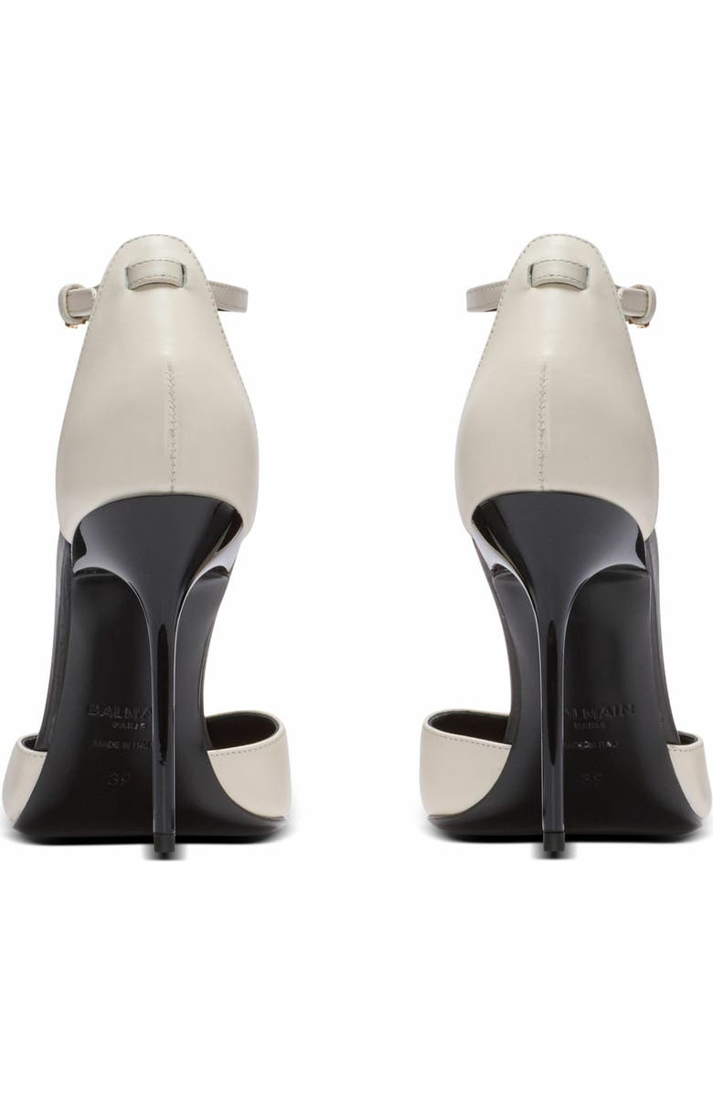 Balmain Sync leather stilettos with pointed toe, Alternate, color, Beige