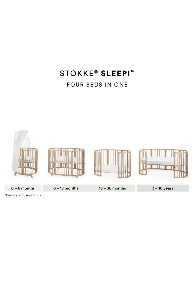 Sleepi Mini Crib, Drape Rod & Mattress Bundle, Alternate, color, HAZY GREY