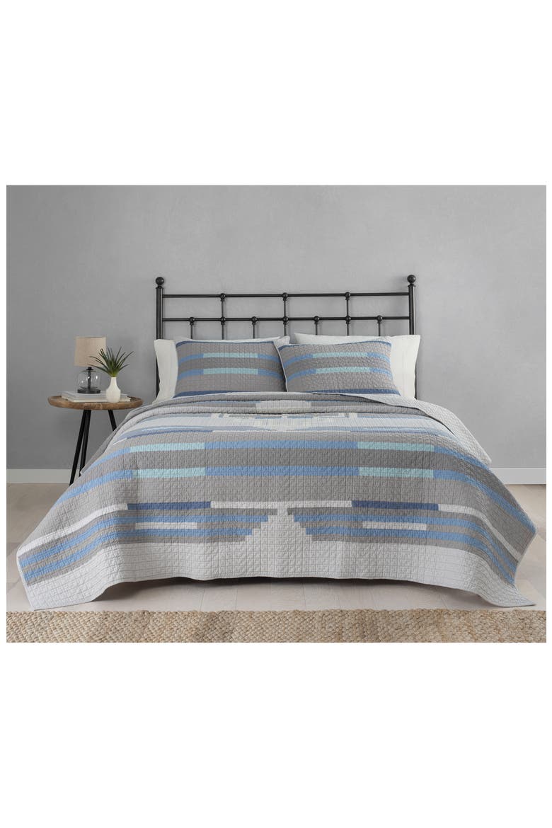 Santa Clara Quilt & Sham Set, Main, color, GREY