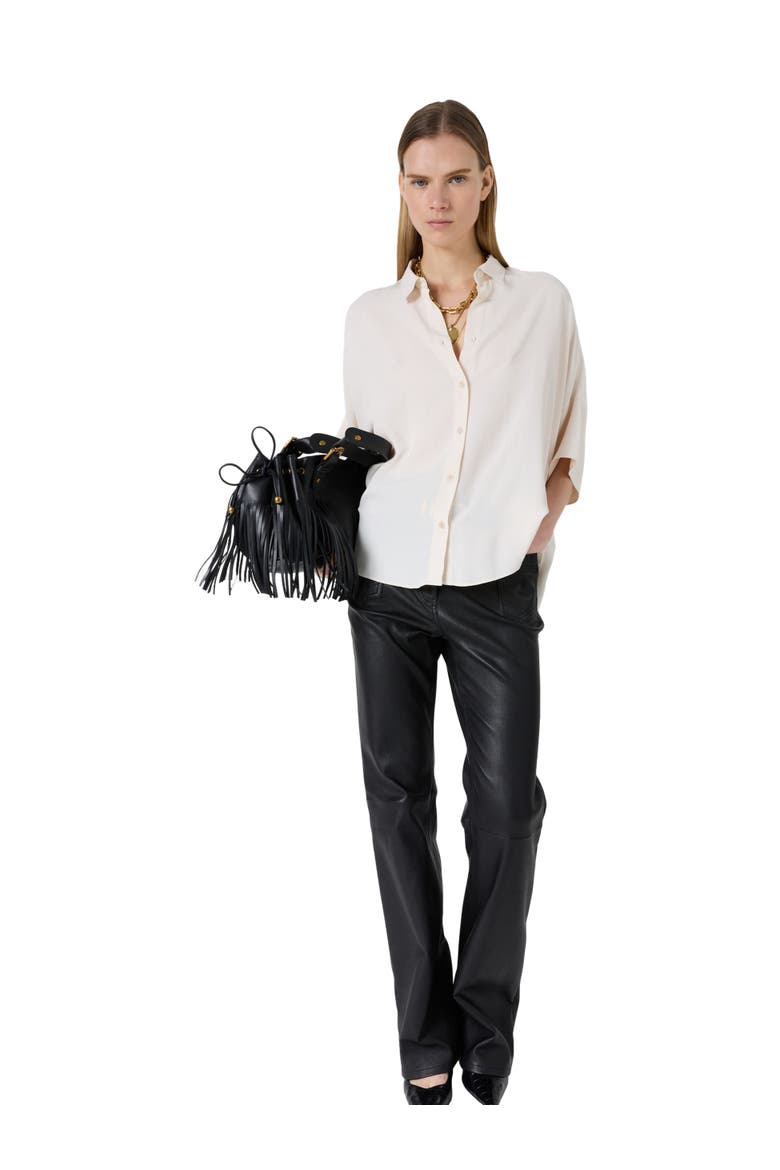 Cirae 3/4 Sleeve Oversized Shirt, Alternate, color, Pink Beige