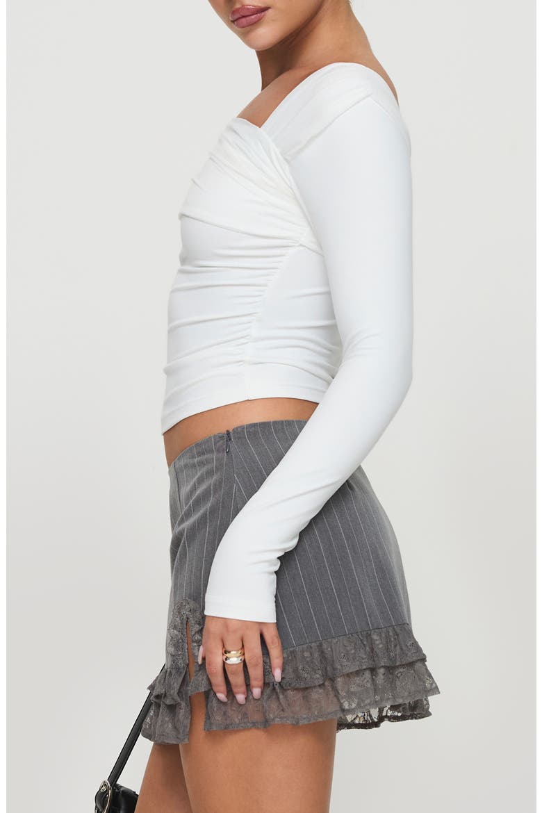 Lynsey Long Sleeve Crop Top, Alternate, color, WHITE