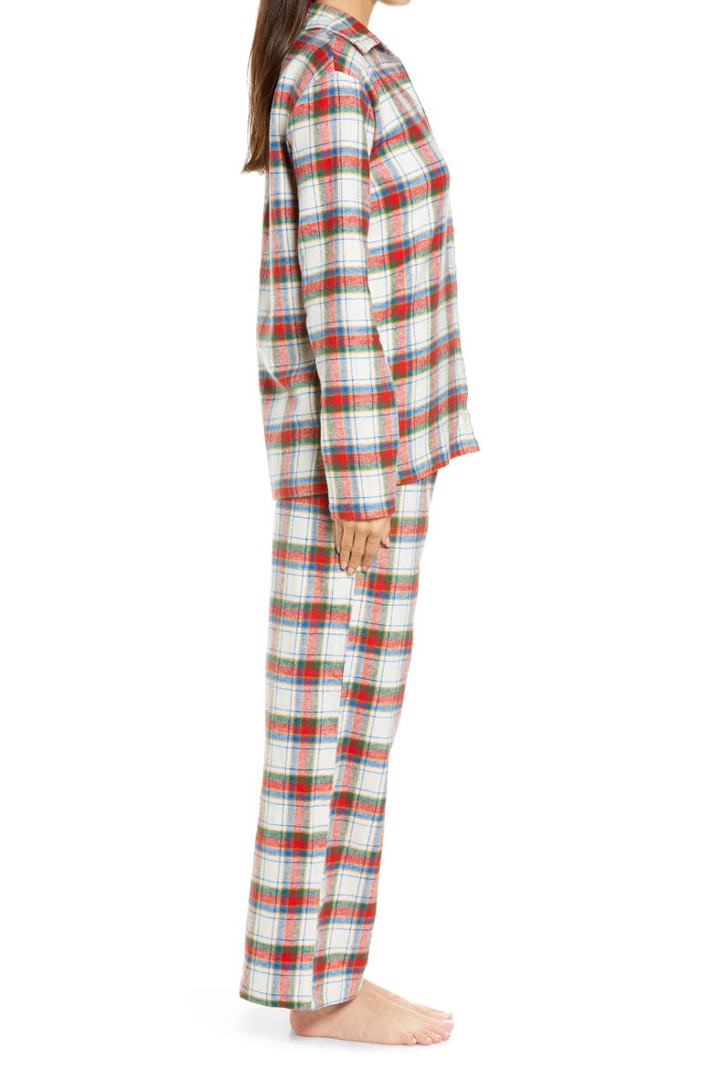 Family Flannel Patchwork Pajamas, Alternate, color, IVORY EGRET MULTI PREPPY PLAID