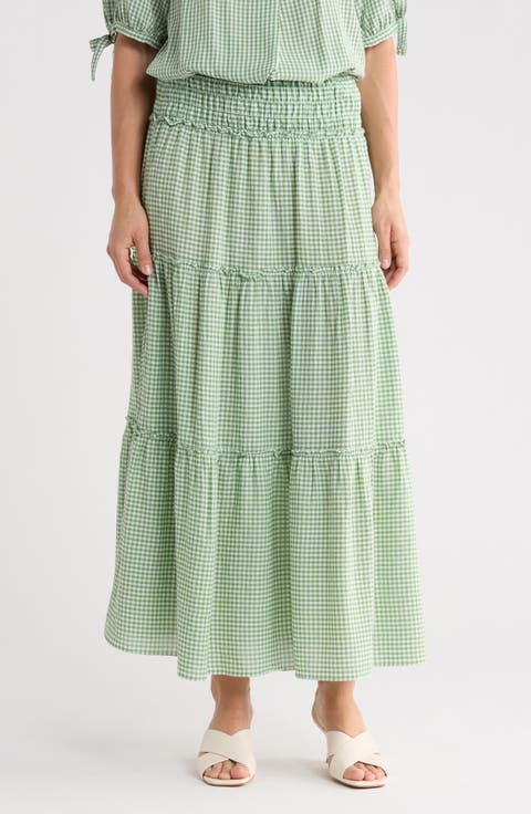 Gingham Tiered Skirt