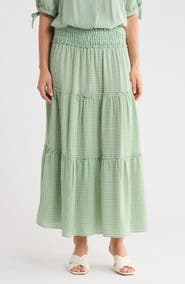 MAX STUDIO Gingham Tiered Skirt