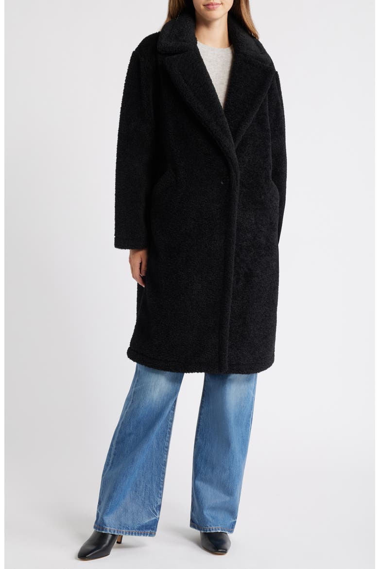 Faux Fur Coat, Main, color, BLACK