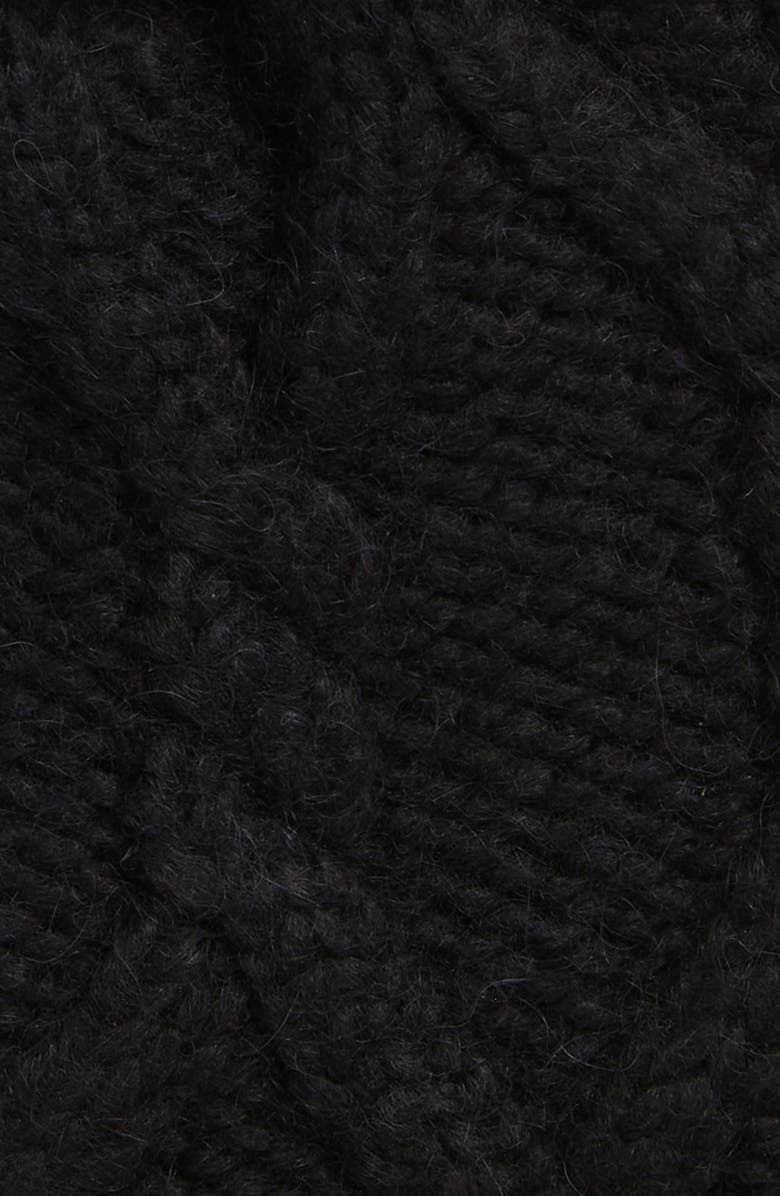 Moncler Logo Patch Cable Knit Beanie, Alternate, color,