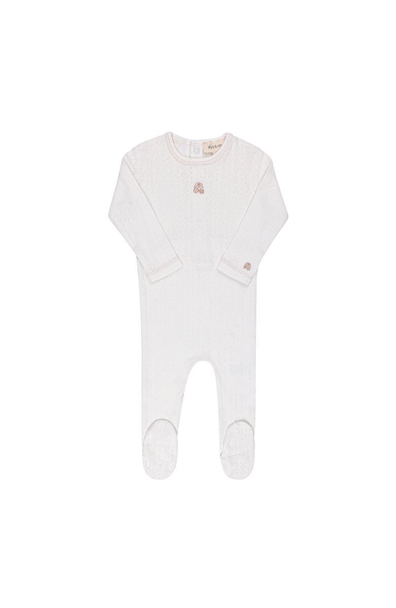 Ely's & Co. Squiggle Pointelle Collection - Footie, Main, color, Girls Cream