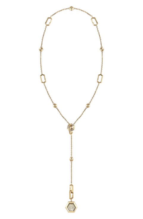 $nake Hexagon Pendant Y-Necklace Watch, 28mm