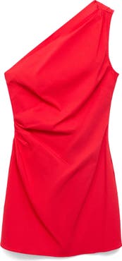 MANGO One-Shoulder Minidress